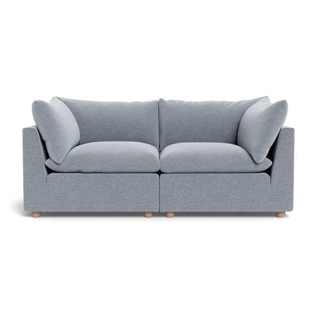 Heal's Astrid 3 Seater Sofa Boucle Steel Natural Beech Feet
