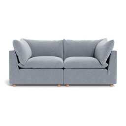 Heal's Astrid 3 Seater Sofa Boucle Steel Natural Beech Feet