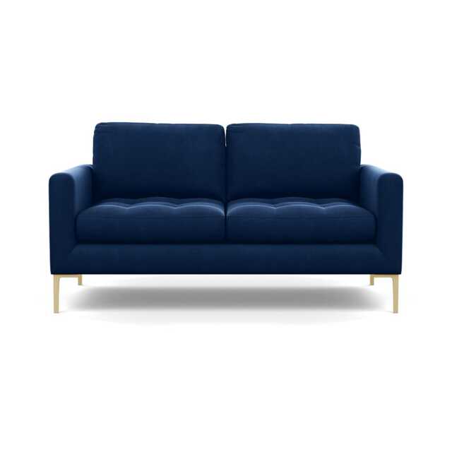 Heal's Eton 2 Seater Sofa Velvet Midnight Brass Feet