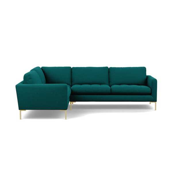 Heal's Eton Left Hand Facing Corner Sofa Brushed Cotton Pine Brass Feet