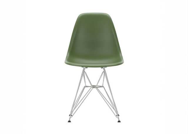 Vitra Eames DSR Side Chair New Height Forest Chrome Base