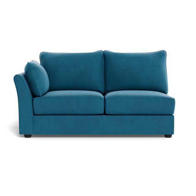 Heal's Tailor Medium Left Hand Facing Corner Unit Smart Velvet Ocean Black Feet