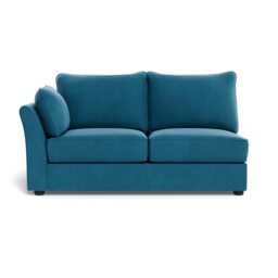 Heal's Tailor Medium Left Hand Facing Corner Unit Smart Velvet Ocean Black Feet