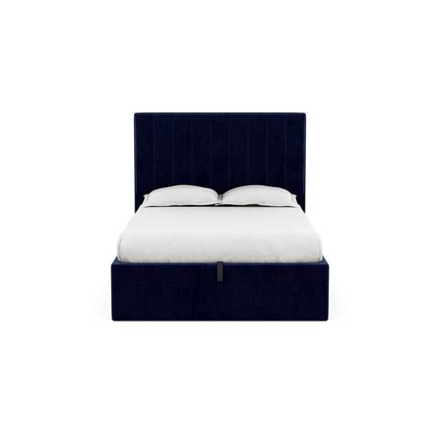 Heal's Lift Storage Divan Double Smart Luxe Velvet Midnight Black Feet