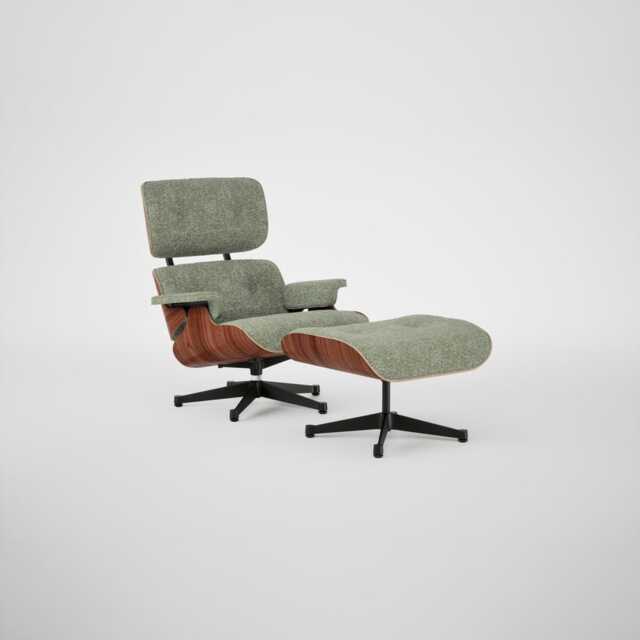 Vitra Eames Lounge Chair & Ottoman Santos Palisander Contemporary Nubia 09 Ivory Forest Black Base 04