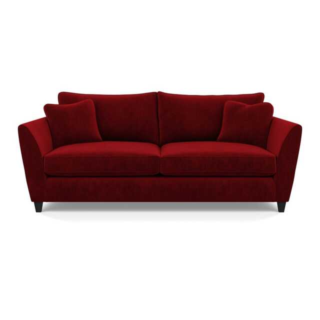 Heal's Torino 4 Seater Sofa Smart Luxe Velvet Mulberry Black Feet