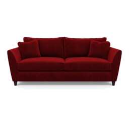 Heal's Torino 4 Seater Sofa Smart Luxe Velvet Mulberry Black Feet