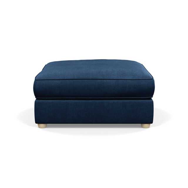 Heal's Tailor Footstool Capelo Linen-Cotton Inkspot Natural Beech Feet