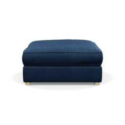Heal's Tailor Footstool Capelo Linen-Cotton Inkspot Natural Beech Feet