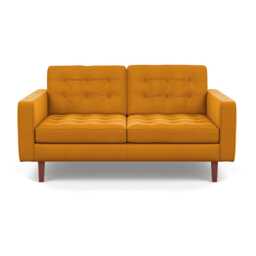 Heal's Hepburn 2 Seater Nobilis Velvet Mustard Walnut