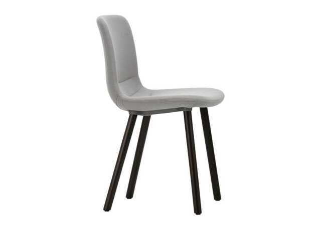 Vitra Hal Soft Wood Chair Dumet Pebble Dark Oak Legs - image 1