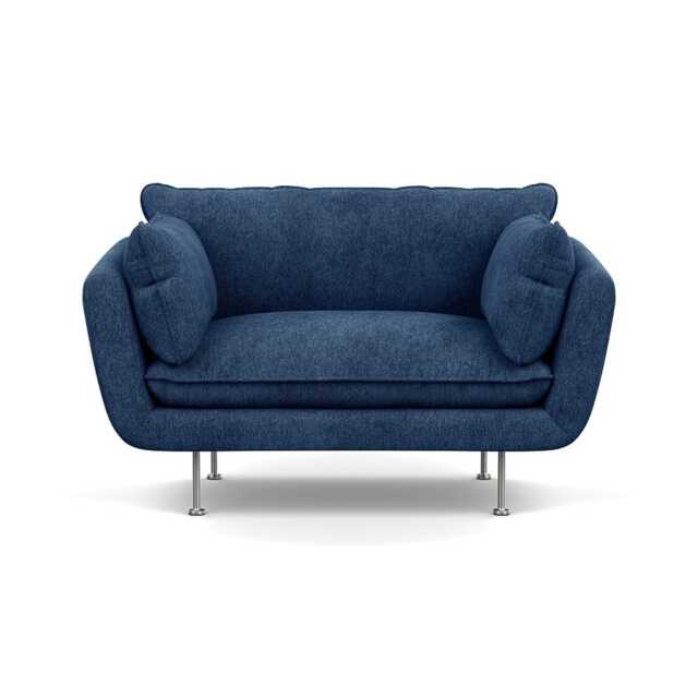 Heal's Allora Loveseat Broad Weave Lagoon Stainless Steel Feet