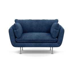 Heal's Allora Loveseat Broad Weave Lagoon Stainless Steel Feet