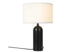 Gubi Gravity Table Lamp Large Blackened Steel Base White Shade