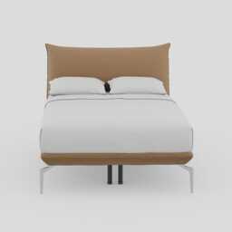 Heal's Aria Bed Double Siena Cotton Clay Box Sprung, Chrome Feet