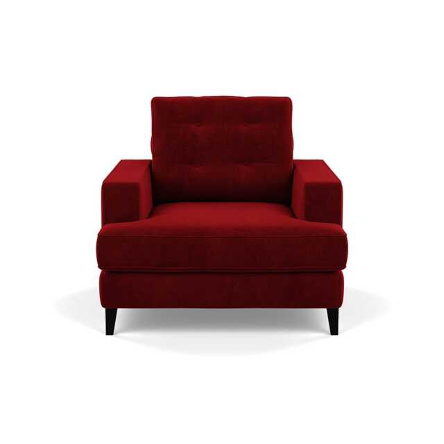 Heal's Mistral Armchair Smart Luxe Velvet Mulberry Black Feet