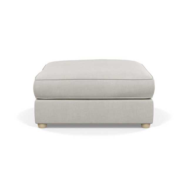 Heal's Tailor Footstool Capelo Linen-Cotton Sea Salt Natural Beech Feet
