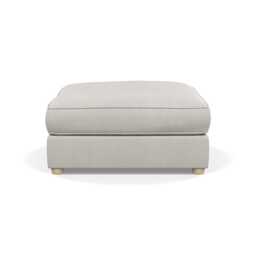 Heal's Tailor Footstool Capelo Linen-Cotton Sea Salt Natural Beech Feet