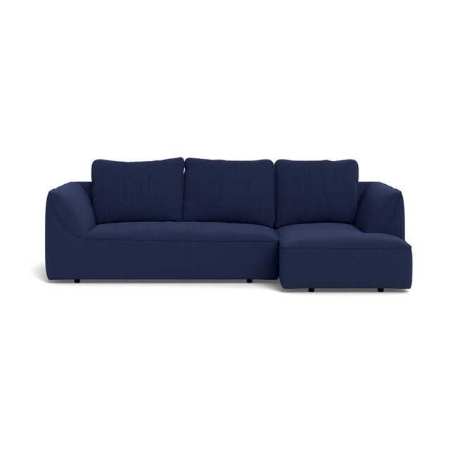 Heal's Morven Right Hand Facing Corner Chaise Sofa Melton Wool New Navy