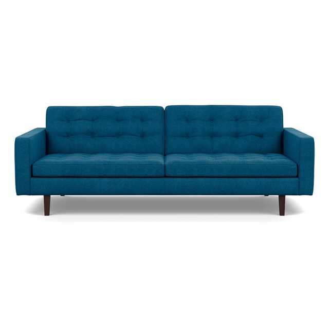 Heal's Hepburn 4 Seater Sofa St Moritz Wool Teal 149 Black Feet
