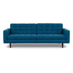 Heal's Hepburn 4 Seater Sofa St Moritz Wool Teal 149 Black Feet