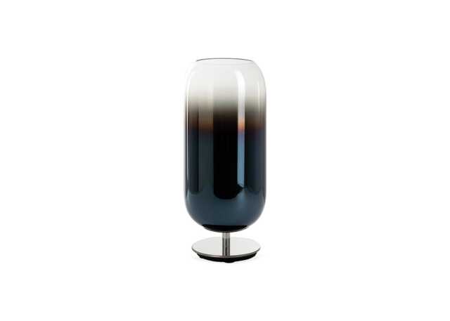 Artemide Gople Mini Table Lamp Blue & Chrome