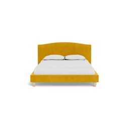 Heal's Devon King Bed Smart Luxe Velvet Canary Natural Beech Feet