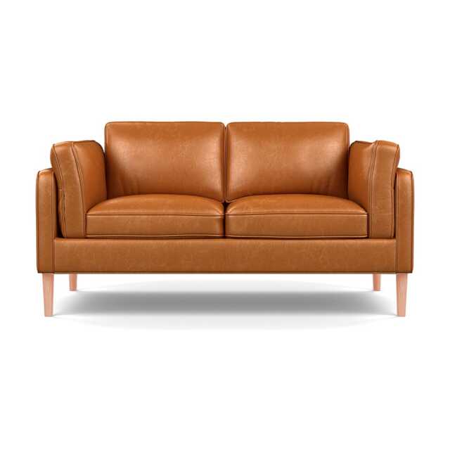 Heal's Sonno 2 Str Sofa Stonewash Leather Toffee 277 Natural Feet