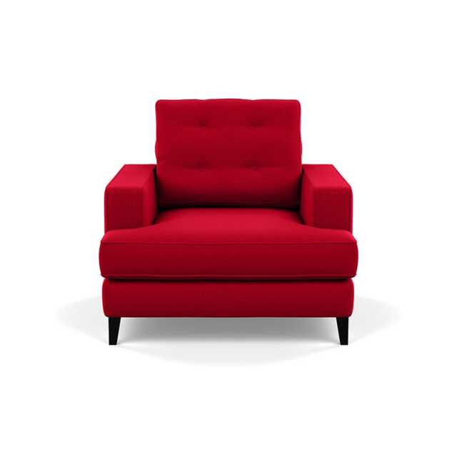 Heal's Mistral Armchair Melton Wool Red Oxide Black Feet