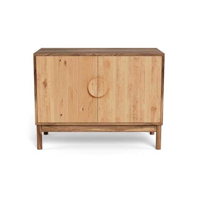 Heal's Tinta Small Sideboard Walnut Carcass Natural Oak Doors