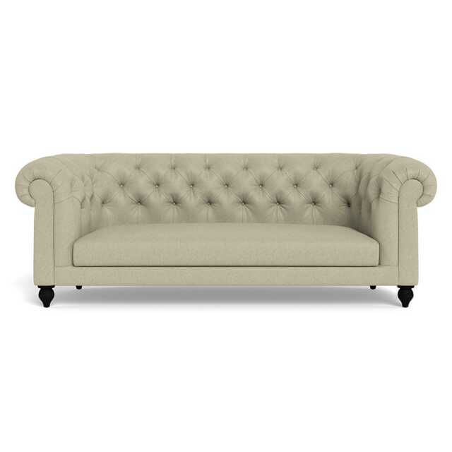 Heal's Fitzrovia 3 Seater Sofa Cotton Grain Black Feet