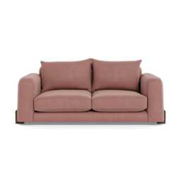 Heal's Nuvola 2 Seater Sofa Smart Luxe Velvet Dusky Pink Walnut Stained Oak Feet - thumbnail 2
