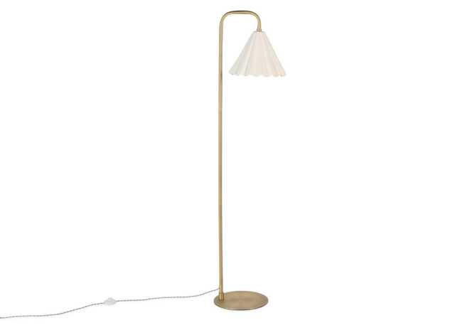 Heal's Monroe Porcelain Floor Lamp White & Brushed Gold