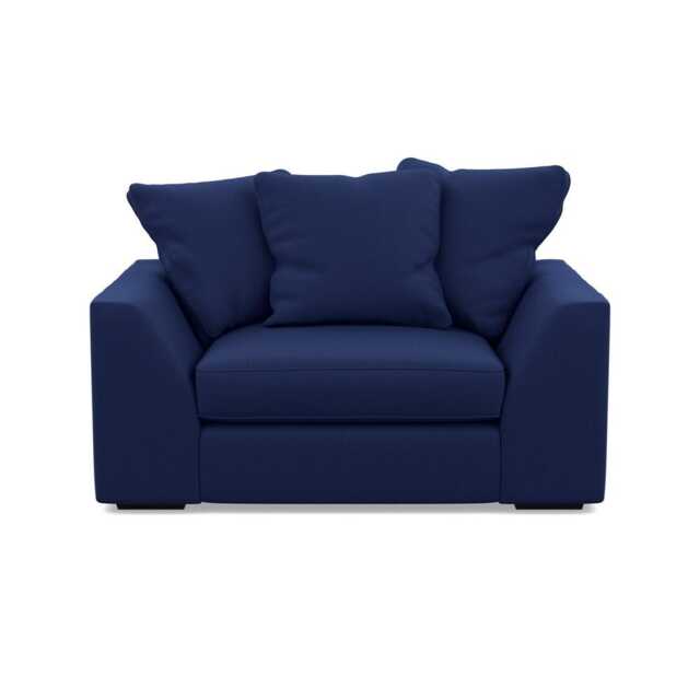 Heal's Cumulus Loveseat Melton Wool New Navy Black Feet