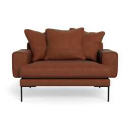 Heal's Torrington Loveseat Smart Luxe Velvet Tawny Black Feet