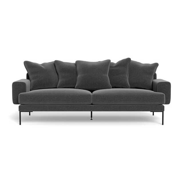 Heal's Torrington 4 Seater Sofa Melton Wool Granite Black Feet