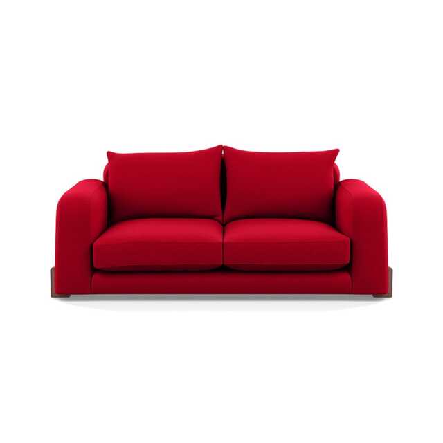 Heal's Nuvola 3 Seater Sofa Melton Wool Red Oxide Walnut Stained Feet
