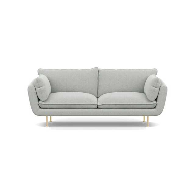 Heal's Allora 3 Seater Sofa Melton Wool Limestone Brass Feet