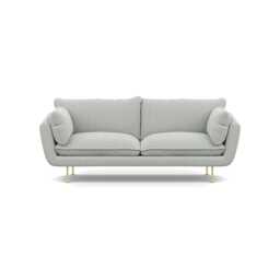 Heal's Allora 3 Seater Sofa Melton Wool Limestone Brass Feet
