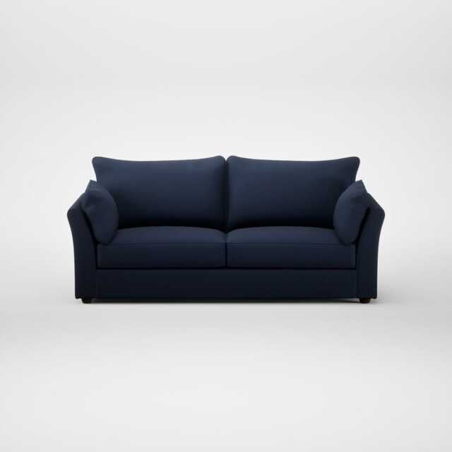 Heal's Tailor 4 Seater Sofa Smart Cotton Linen Indigo Walnut Stained Feet - image 1