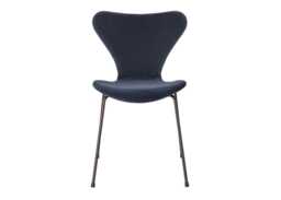 Fritz Hansen Series 7 Chair Upholstered Velvet Grey Blue