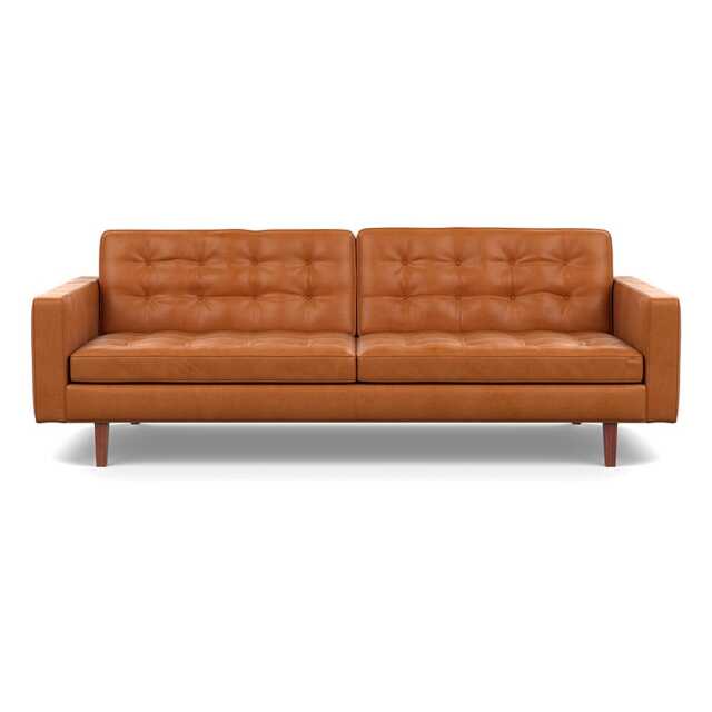 Heal's Hepburn 4 Seater Daino Leather Treacle Walnut Feet - image 1