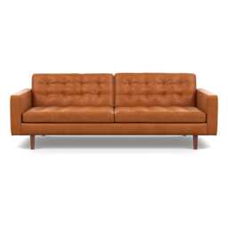 Heal's Hepburn 4 Seater Daino Leather Treacle Walnut Feet