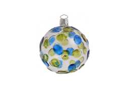 Thie Glass Spot Bauble 8cm Blue/Green