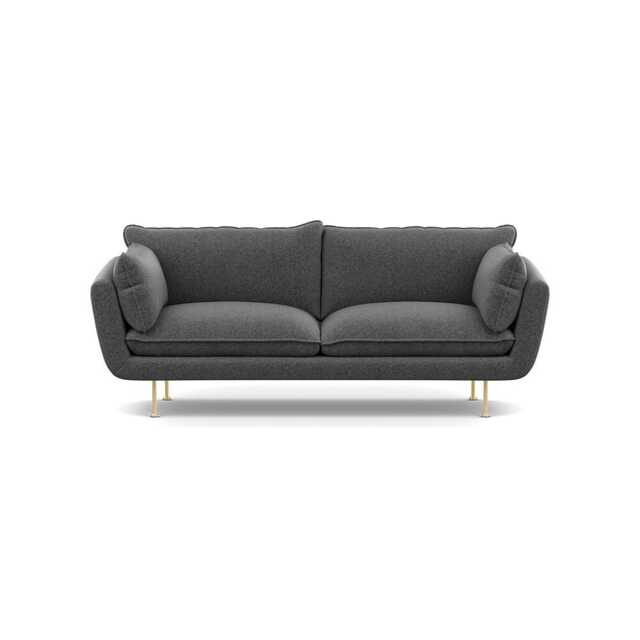Heal's Allora 3 Seater Sofa Melton Wool Granite Brass Feet