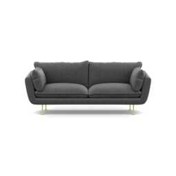 Heal's Allora 3 Seater Sofa Melton Wool Granite Brass Feet