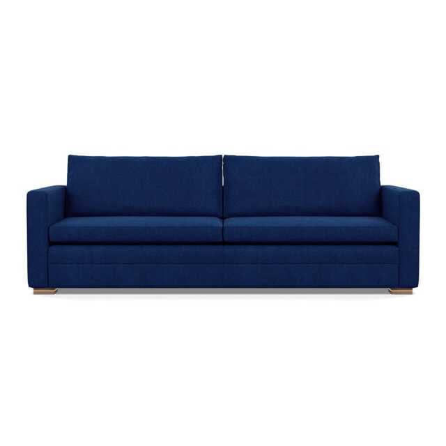 Heal's Palermo 5 Seater Sofa St Moritz Wool Blue 150 Brass and Walnut Feet