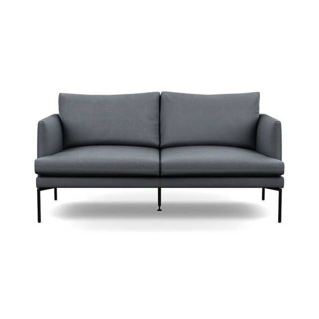 Heal's Matera 2 Seater Sofa Siena Cotton Shale Grey Black Feet - image 1
