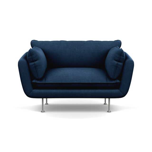 Heal's Allora Loveseat Capelo Linen-Cotton Inkspot Stainless Steel Feet