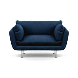 Heal's Allora Loveseat Capelo Linen-Cotton Inkspot Stainless Steel Feet